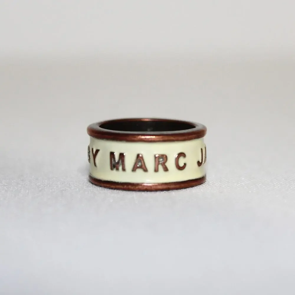 Marc Jacobs Logo Print Ring Size 6